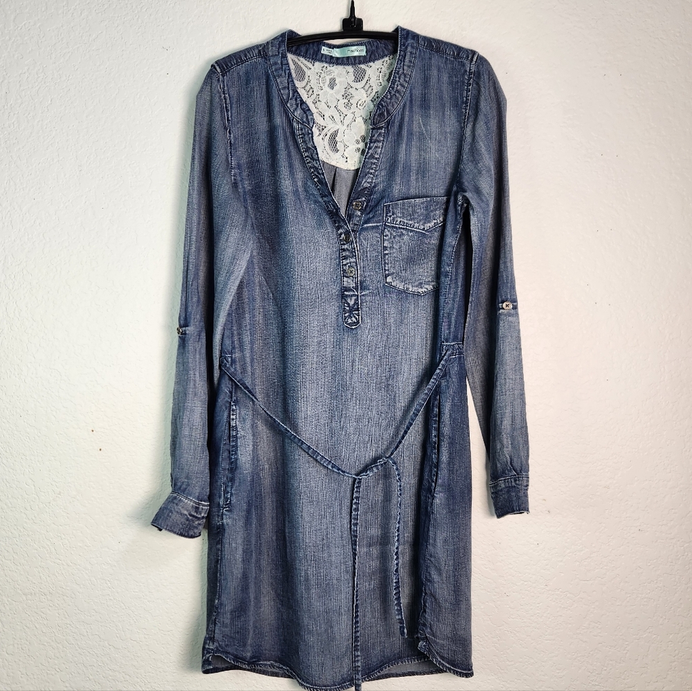 Maurices Denim Blue Women's Long Sleeve Dress, Size S
